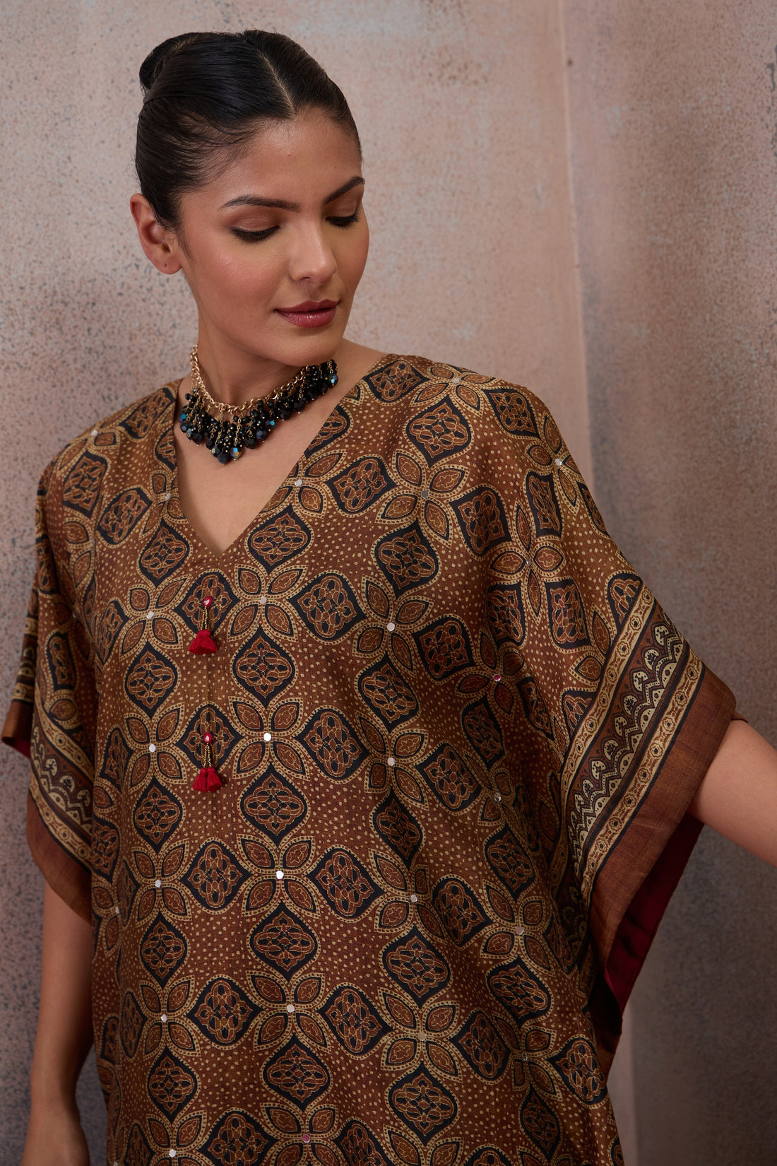 The Umber Heritage Print Kaftan Set