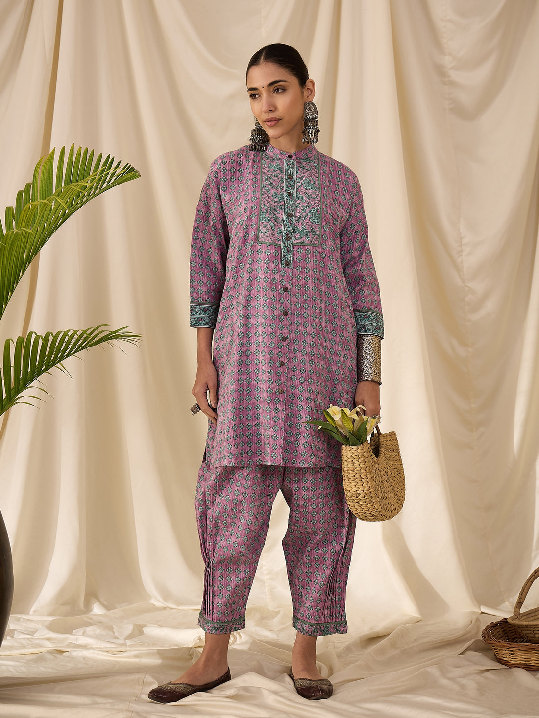 Muted Rose printed Anti Fit kurta set