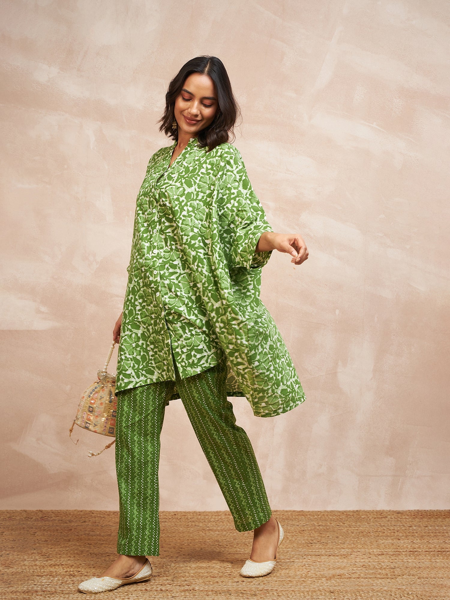 Green Kaftan Set