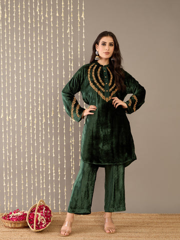 Bottle Green Kurta set