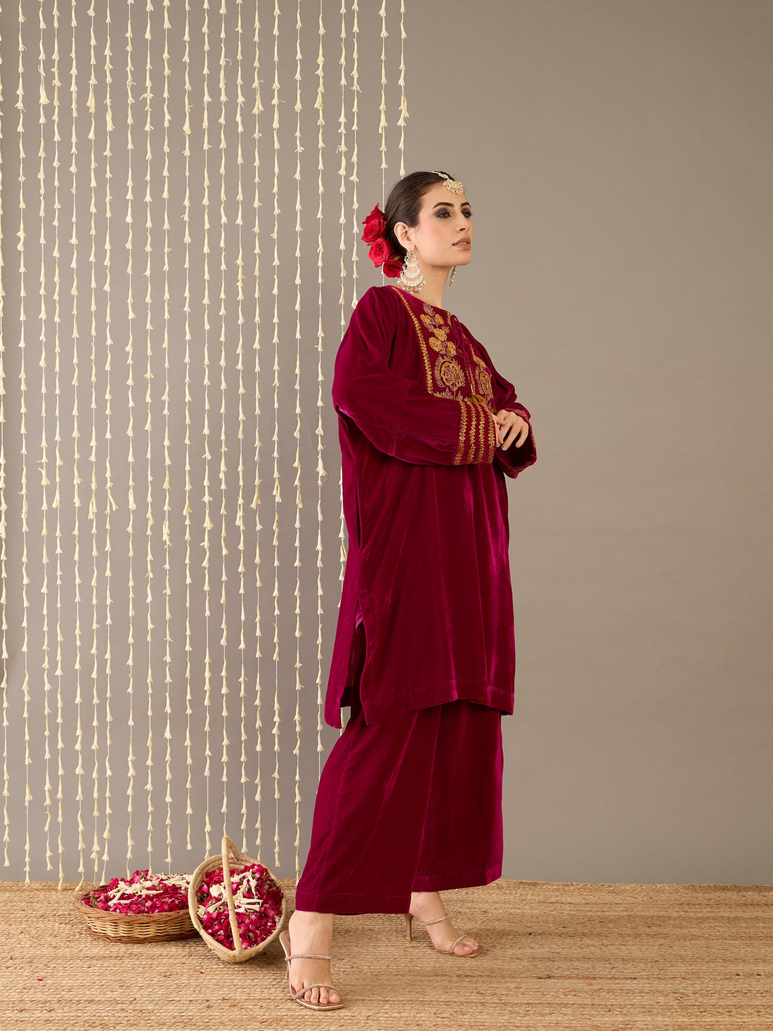 Rani Velvet Kurta Set