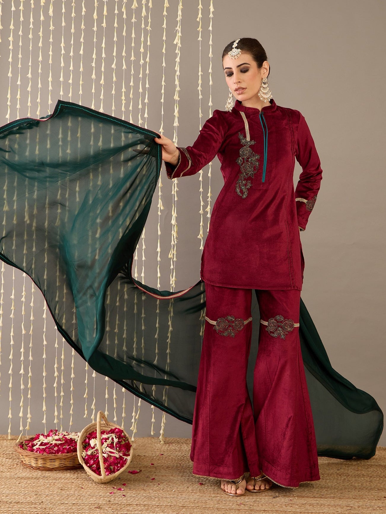 Zarreen Velvet Kurta Set with Dupatta