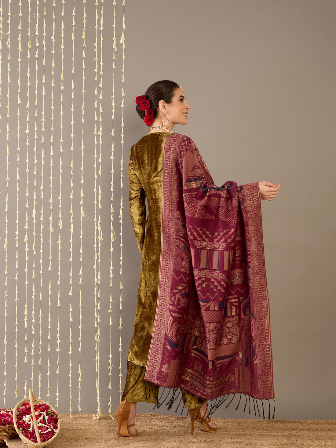 Mehendi Green Kurta set with dupatta