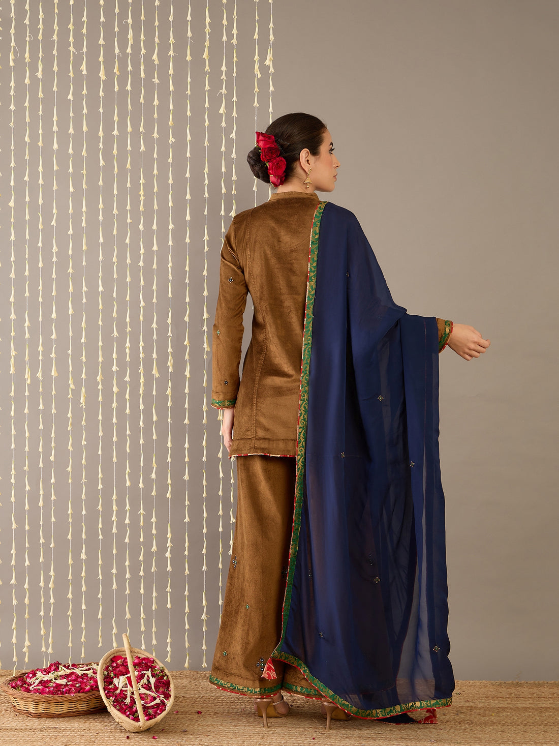 Gold Plazo Set with Dupatta