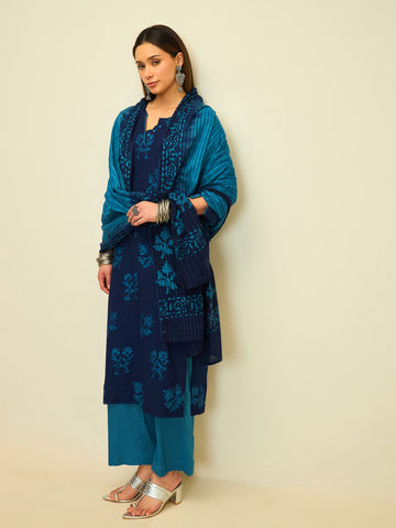 The Midnight Bloom Kurta Set with Dupatta