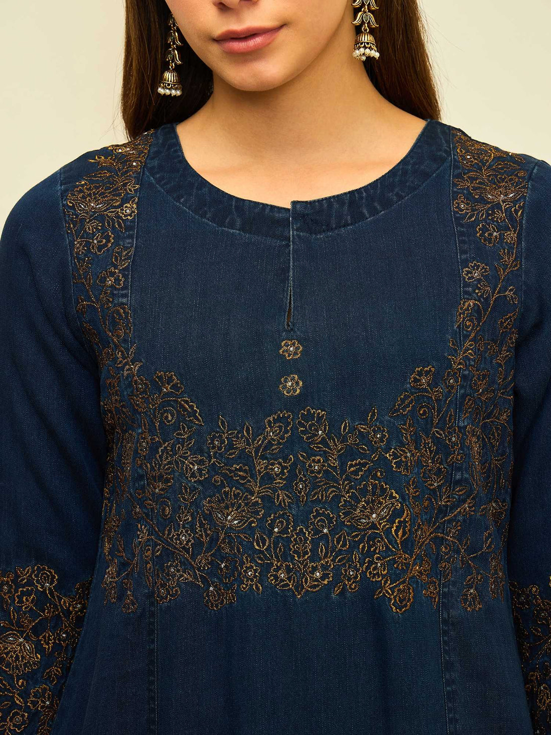 The Indigo Embroidered Kurta Set