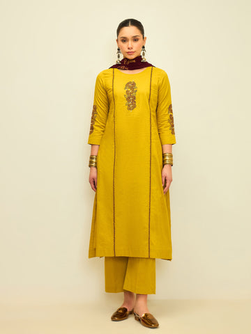 The Marigold Muse Kurta Set with Dupatta