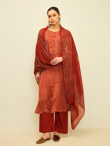 The Crimson Stripe Kurta Set