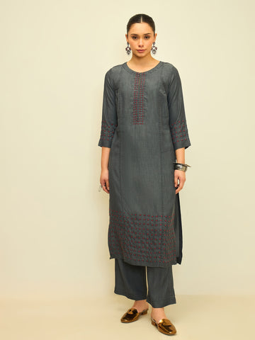 The Iron Ember Denim Kurta Set