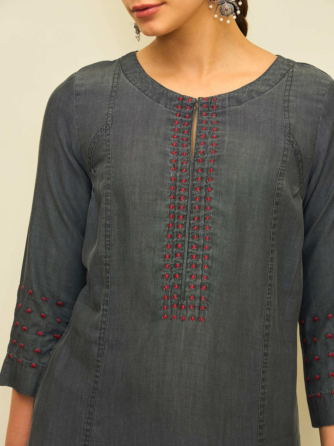 The Iron Ember Denim Kurta Set