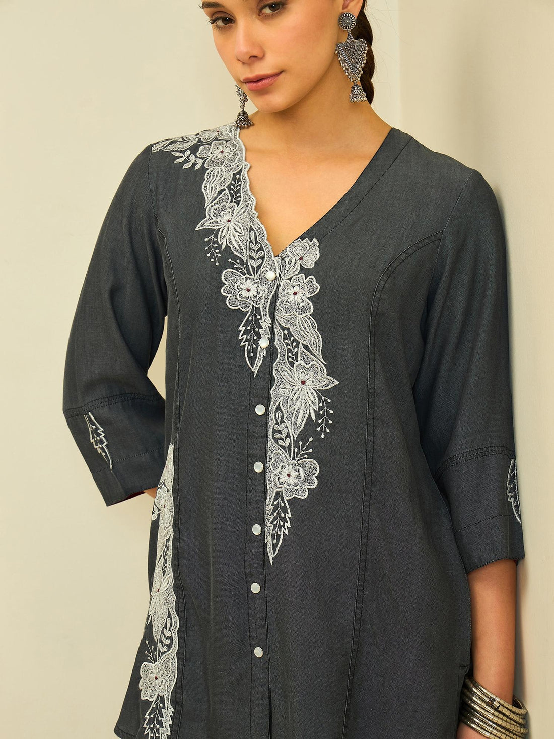 The Charcoal Lace Denim Co-Ord