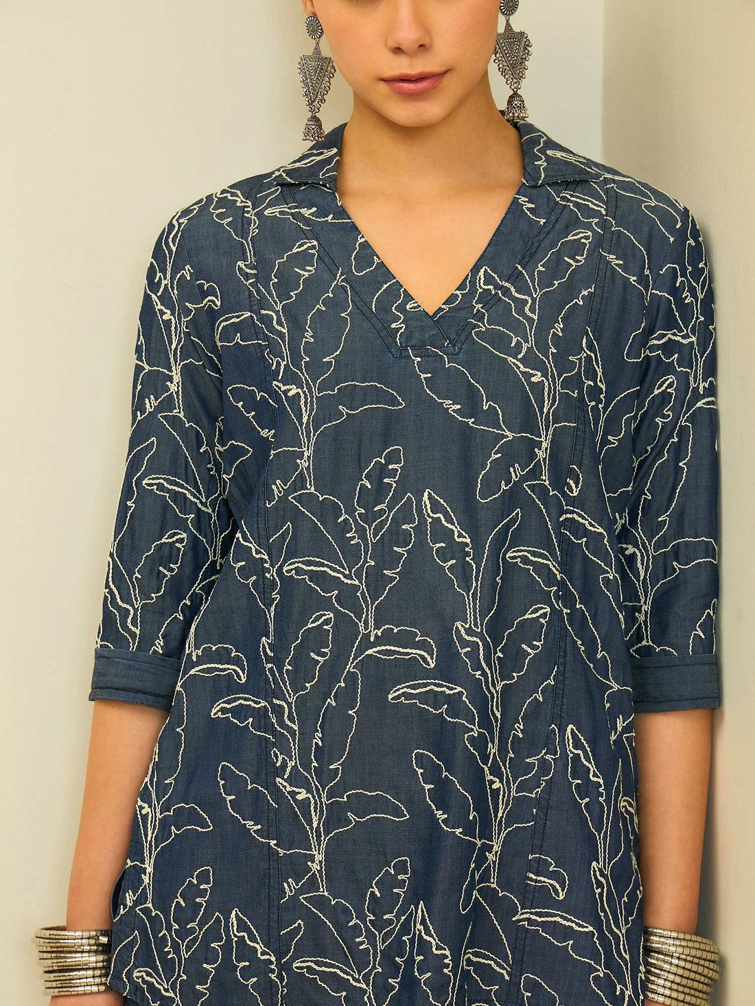 The Floral Embroidered Denim Co-ord Set