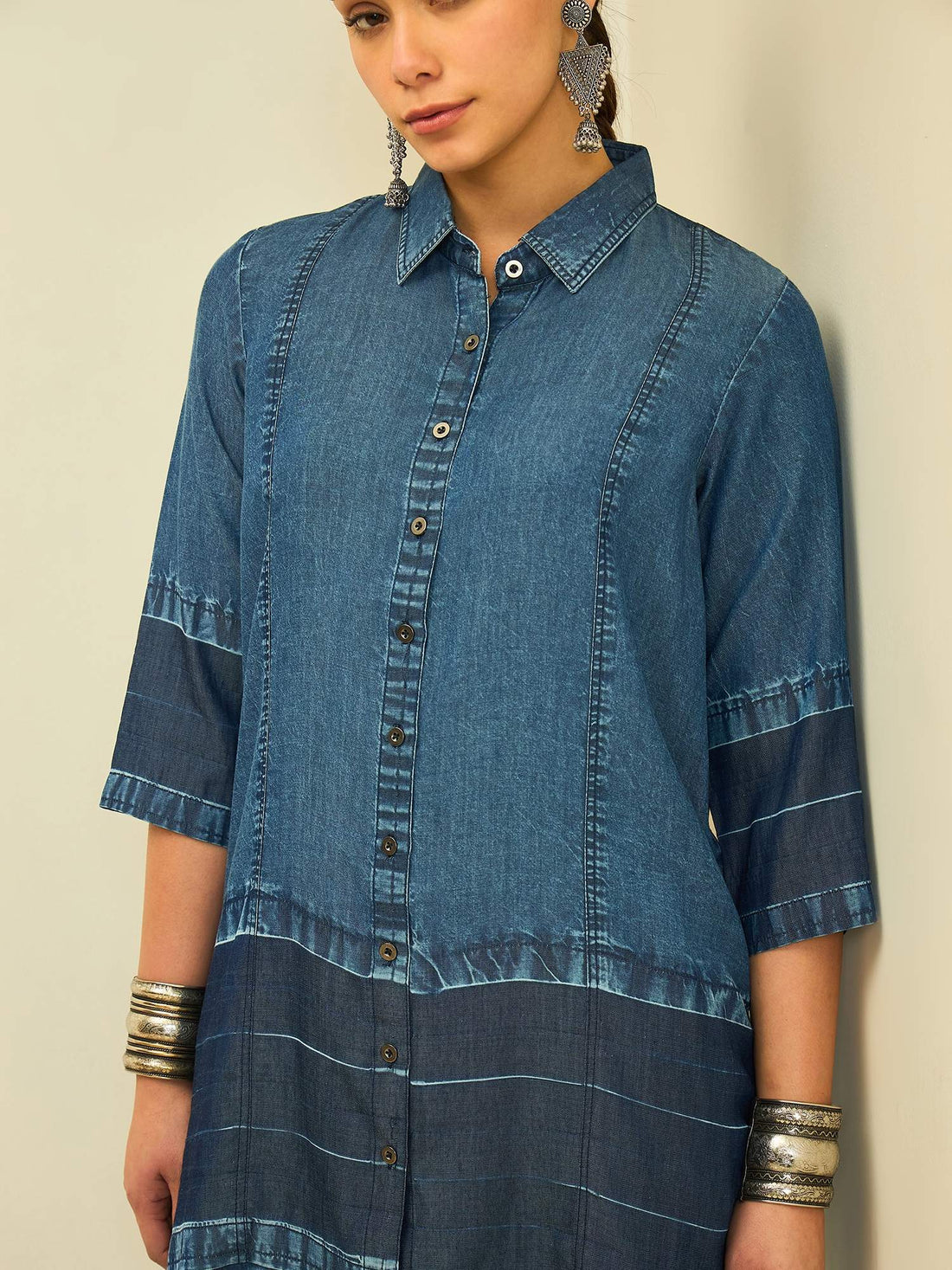 The Contrast Panel Denim Set