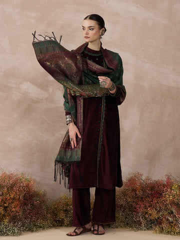 The Regal Maroon Zareena Set