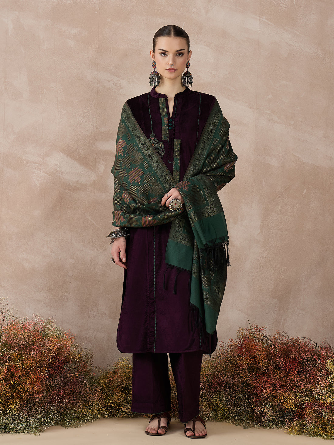 The Burgundy Luxe Zareena Set