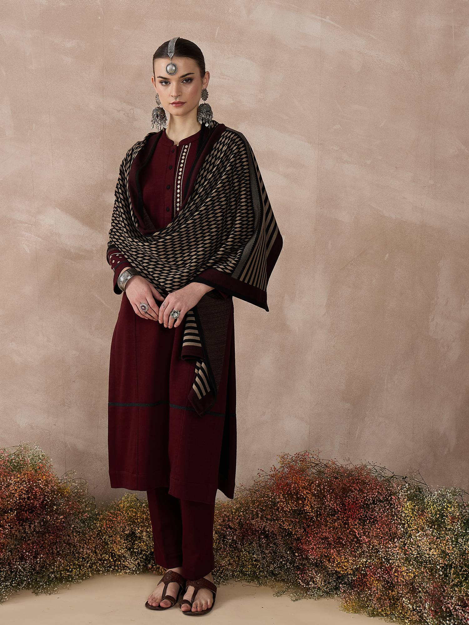 The Maroon Threaded Aura Set