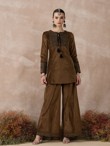 The Regal Glow Gold Palazzo Set