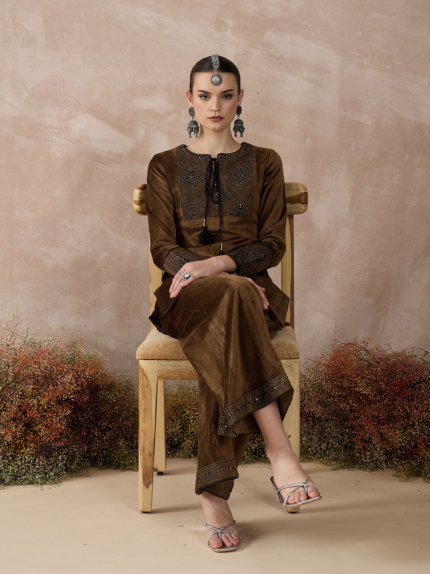 The Regal Glow Gold Palazzo Set