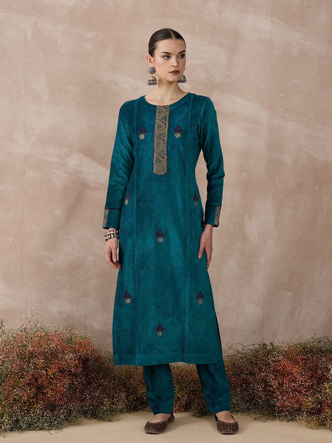 The Ocean Royale Velvet Kurta Set