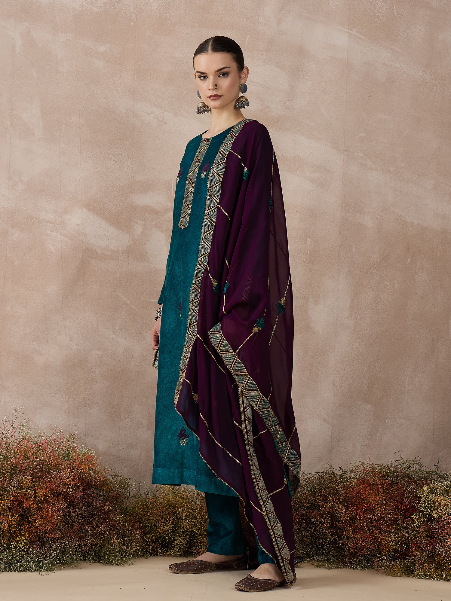 The Ocean Royale Velvet Kurta Set