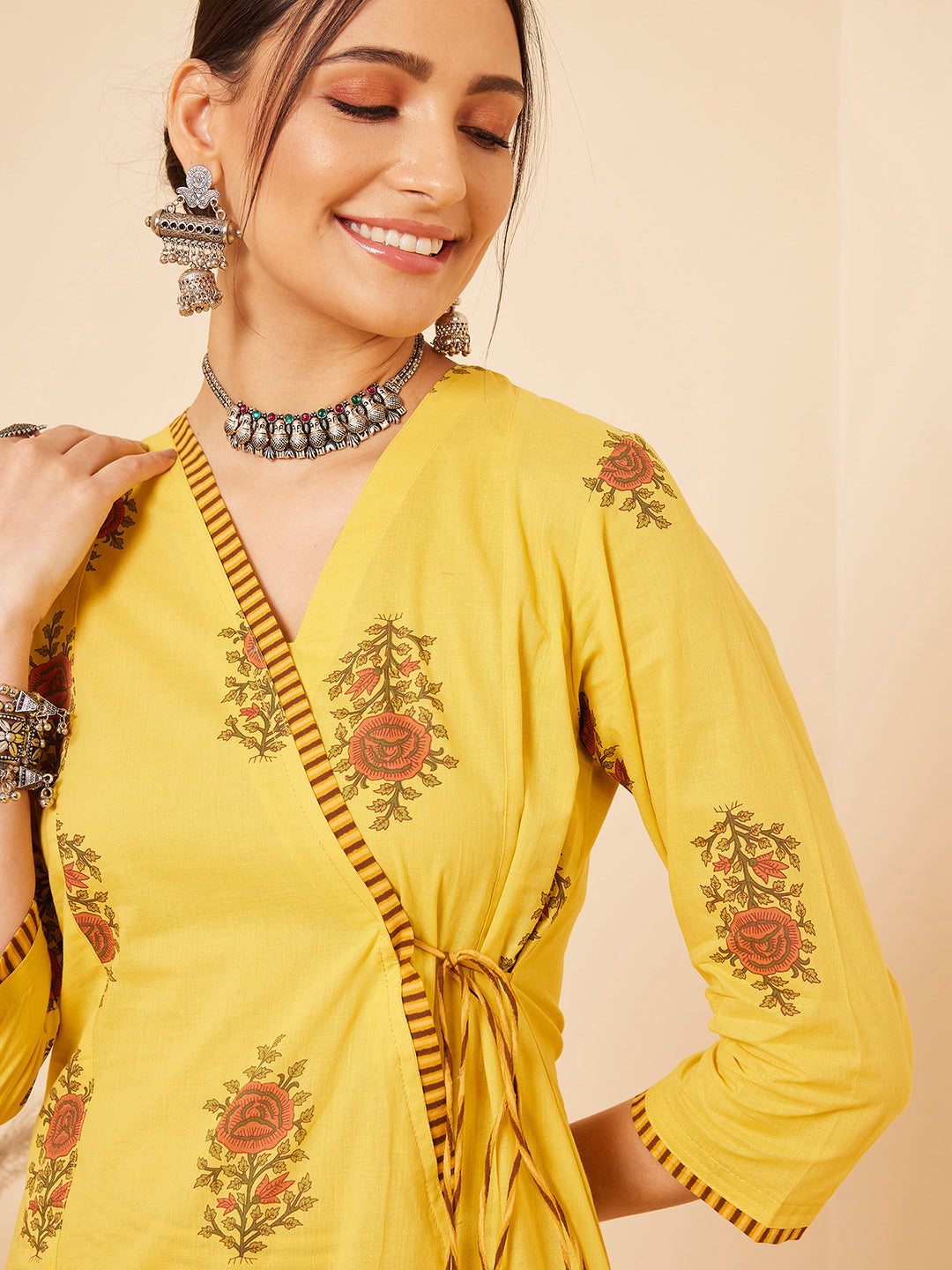 Yellow Angarakha Kurta Set