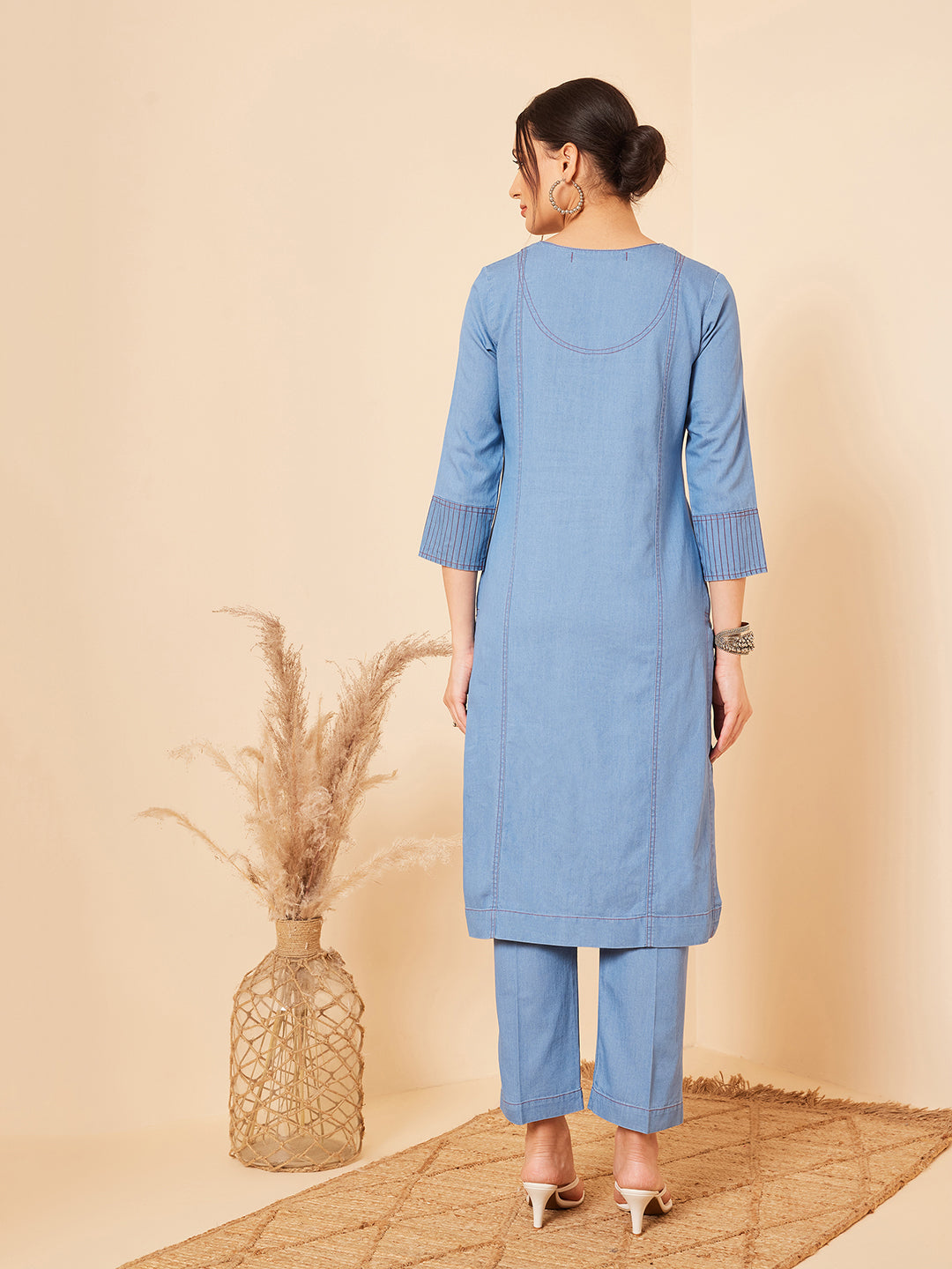 Denim Kurta Set