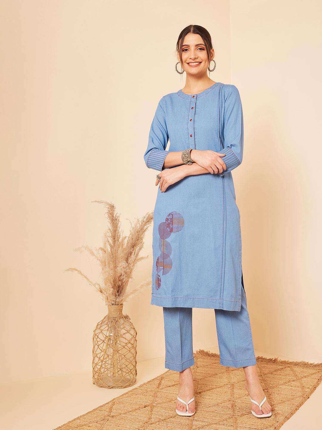Denim Kurta Set