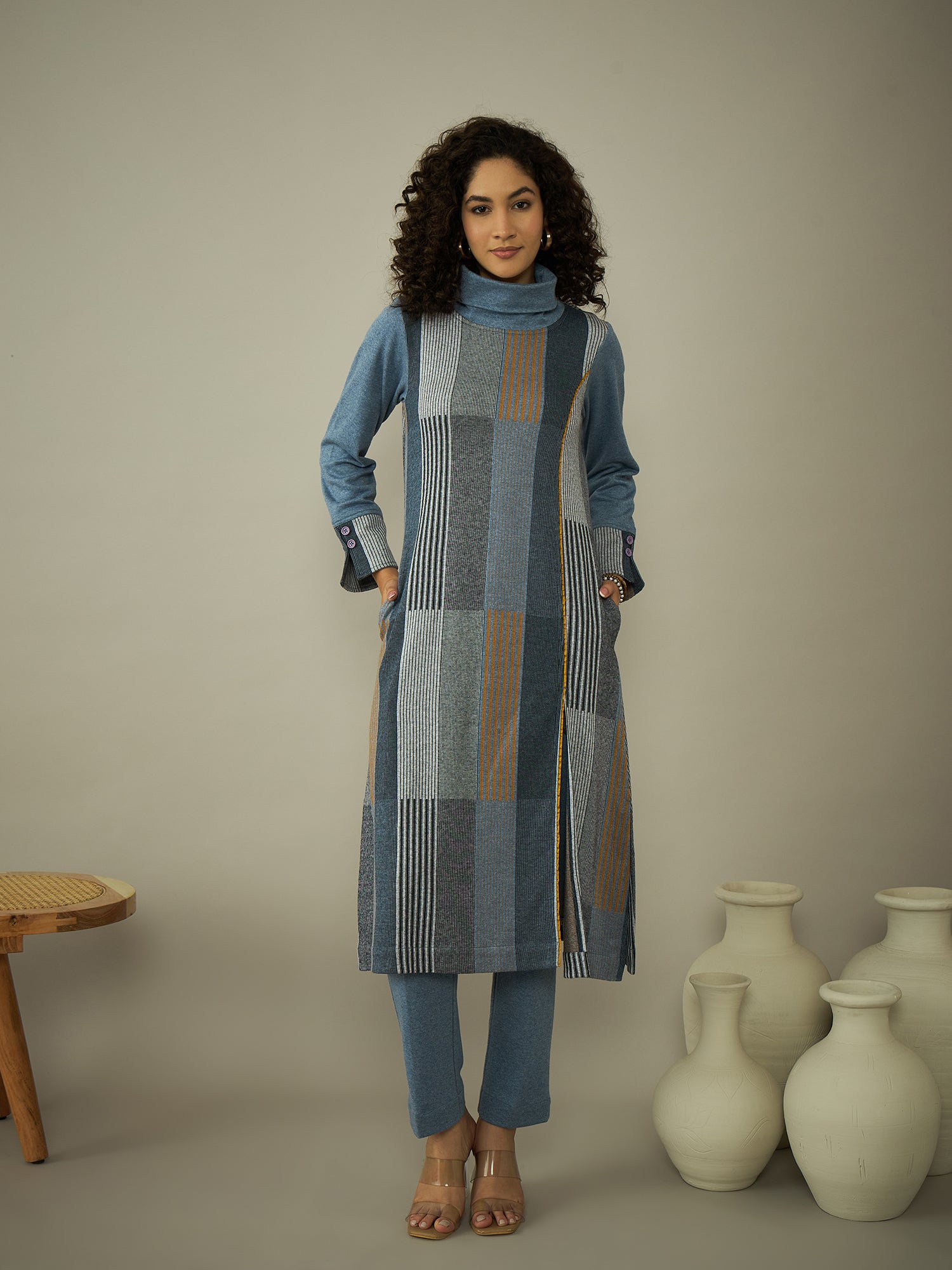 Queen blue kurta set