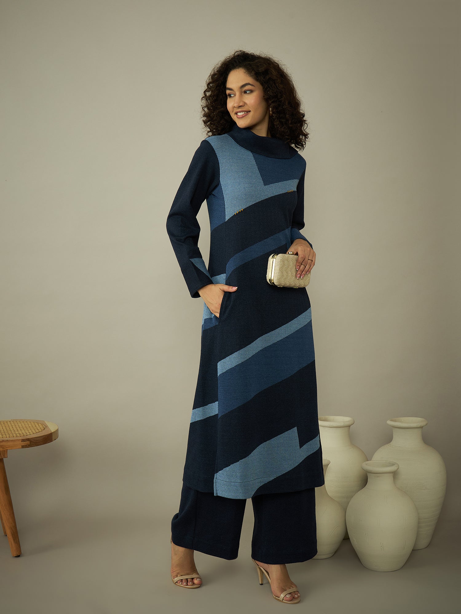 The Ocean Mist Blue A-Line Kurta Set