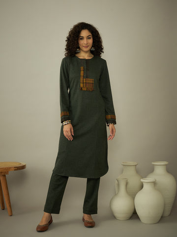 Bottle Green Kurta Set