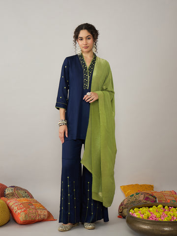 Navy Sharara Set with Dupatta