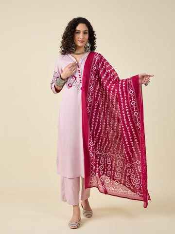 Pink kurta set with dupatta