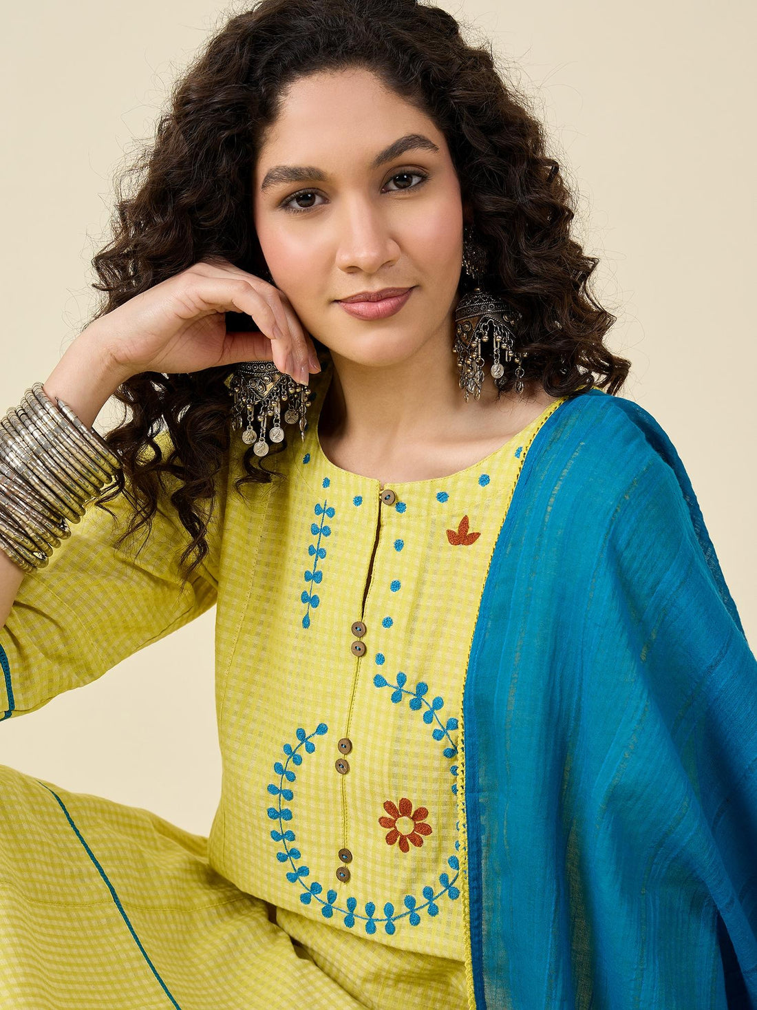Lemon Kurta Set Dupatta