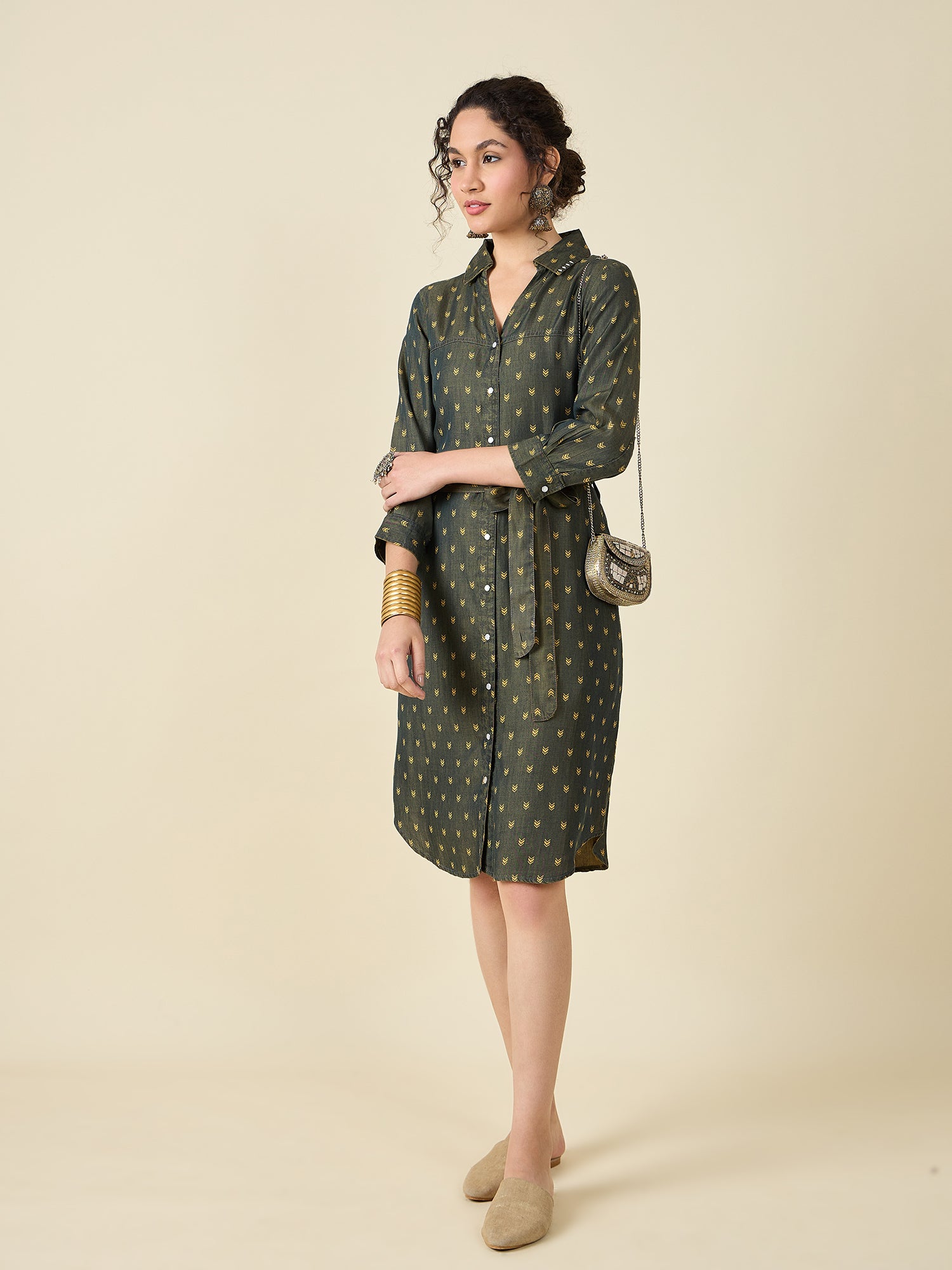 Indigo Washed Shirt Dress
