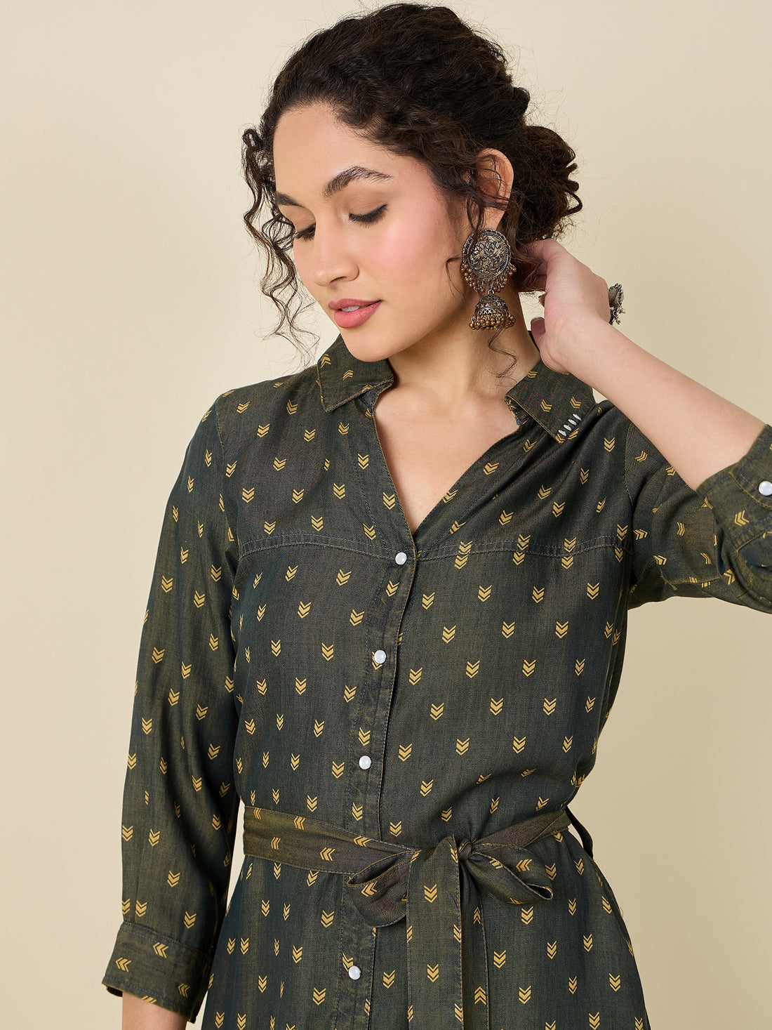 Indigo Washed Shirt Dress