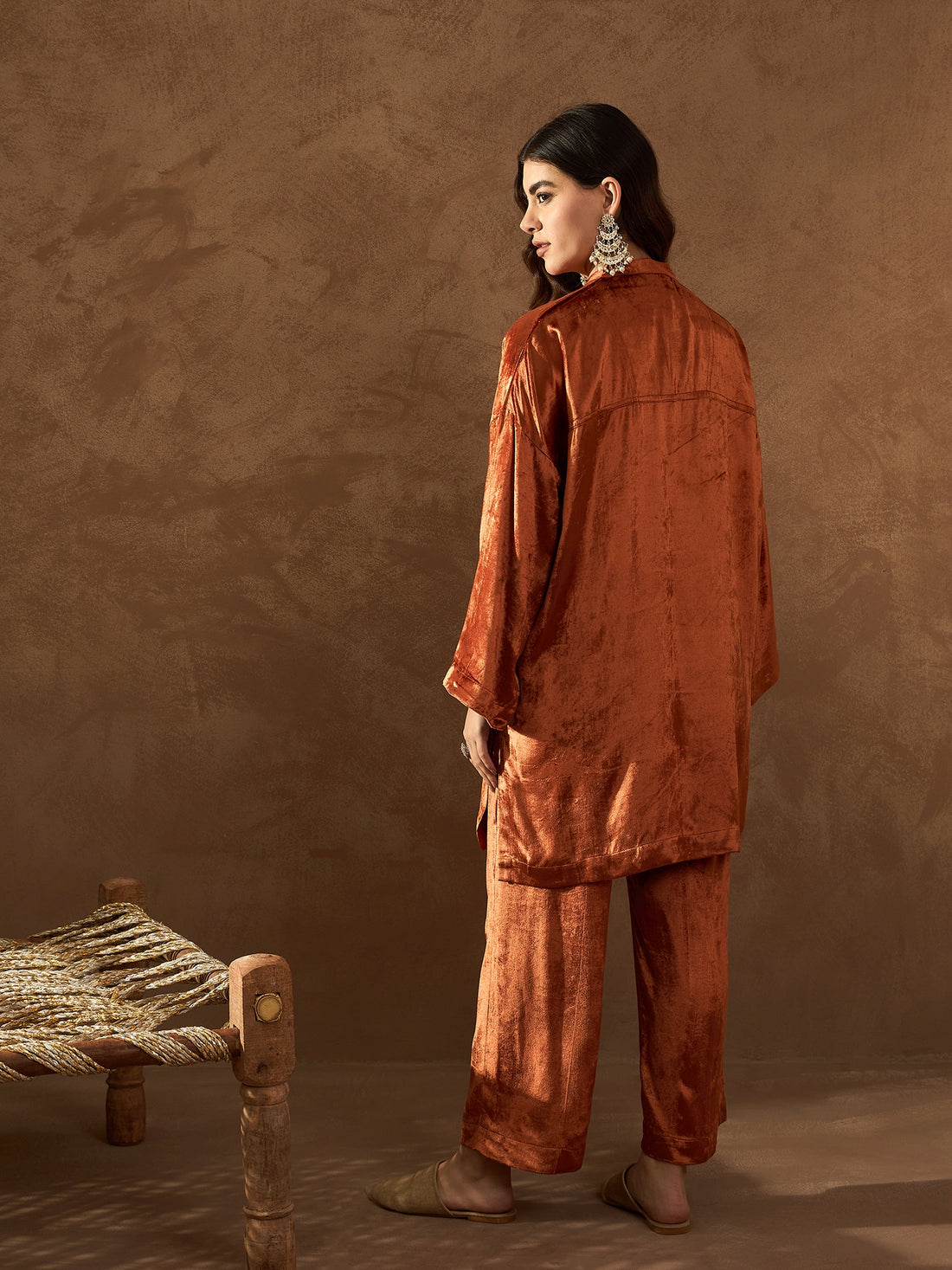 Rust Anti Fit Kurta Set