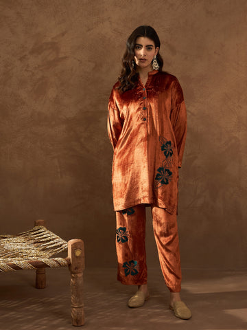 Rust Anti Fit Kurta Set