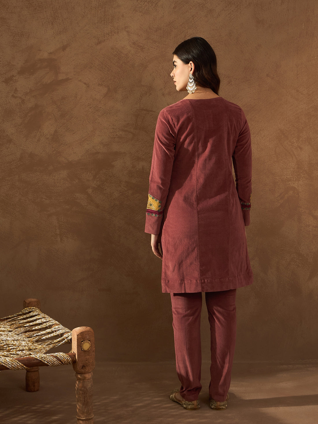 Fuchsia Velvet Kurta Set