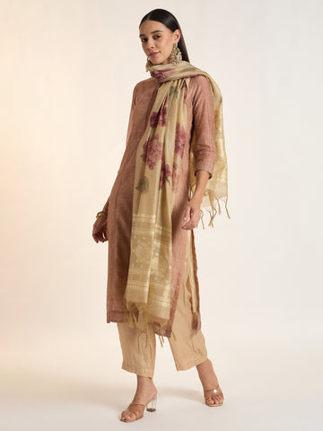 The Rosewood Floral Woven Dupatta Kurta Set