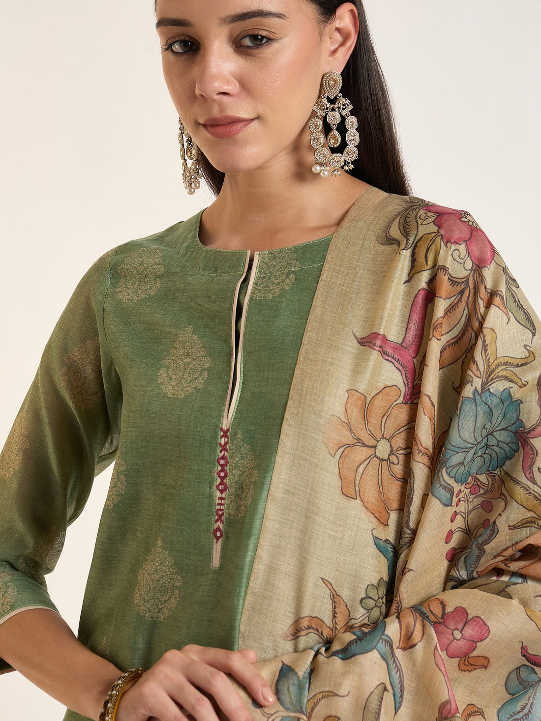 The Sage Botanical Woven Dupatta Kurta Set