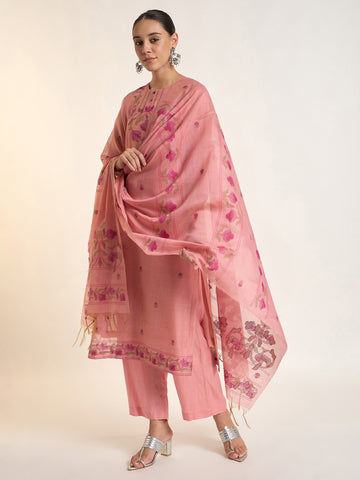 Pink Floral Kurta Set