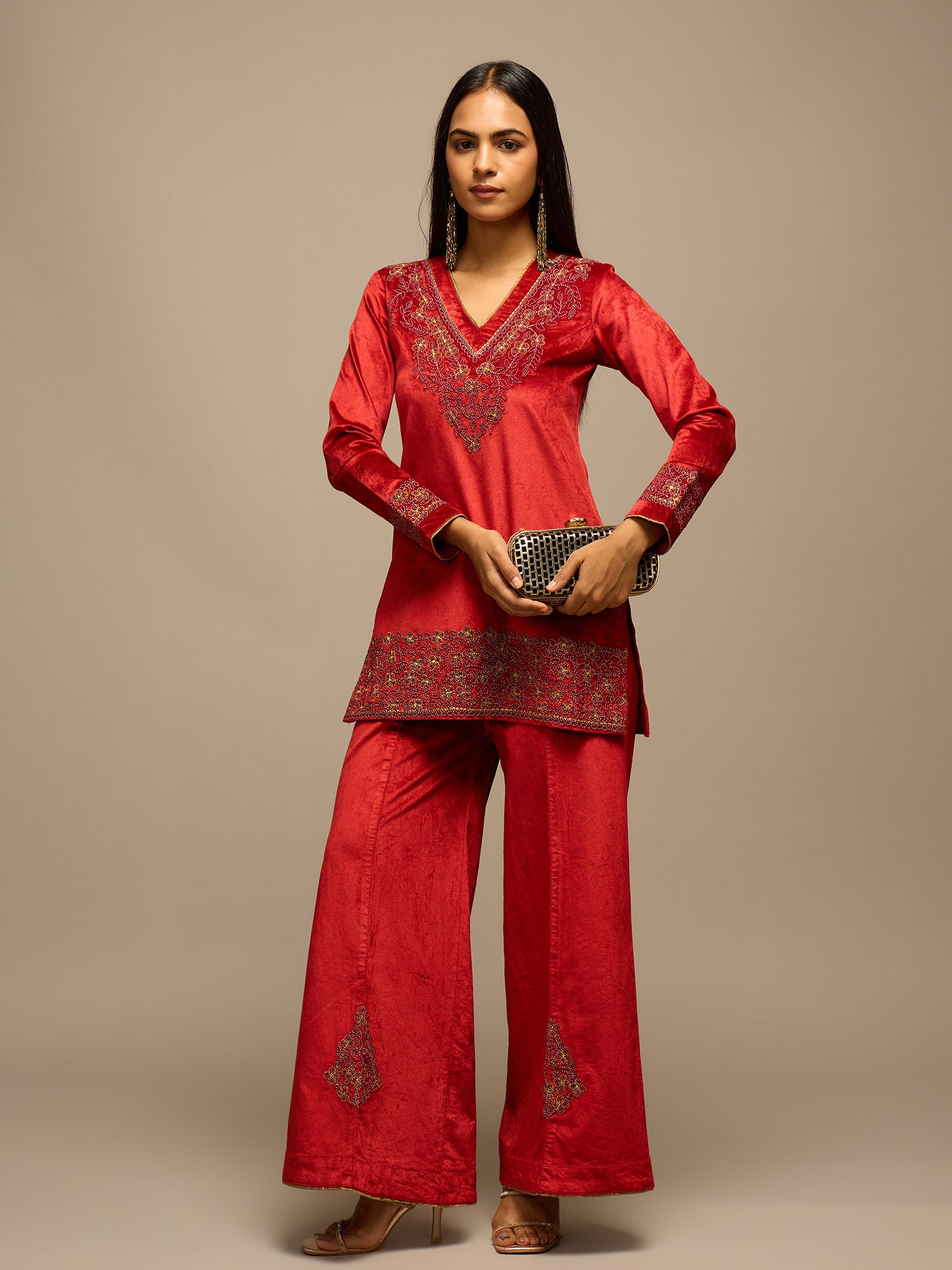 Festive Red Velvet Ensemble