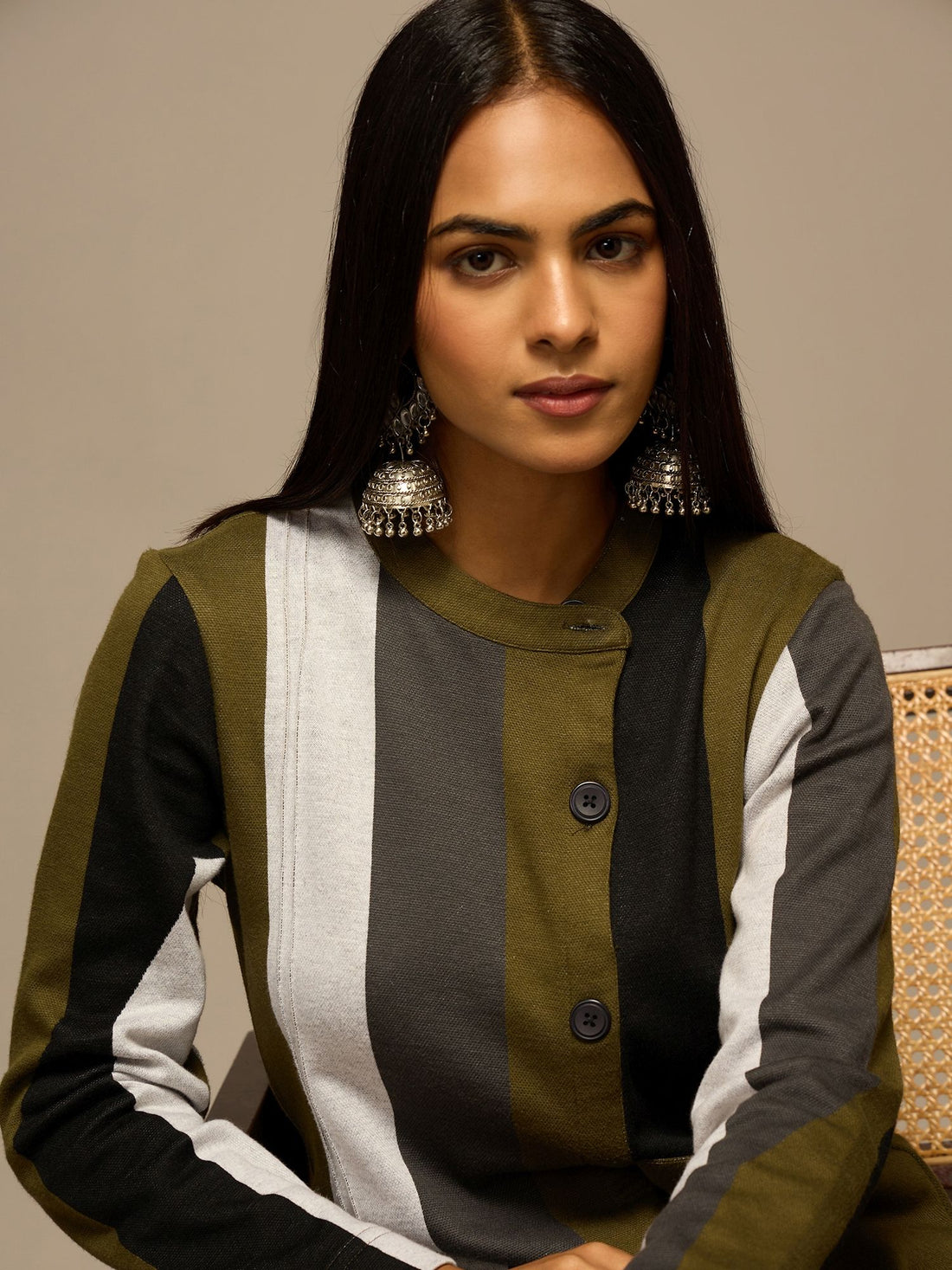 The Olive Statement Stripe Set