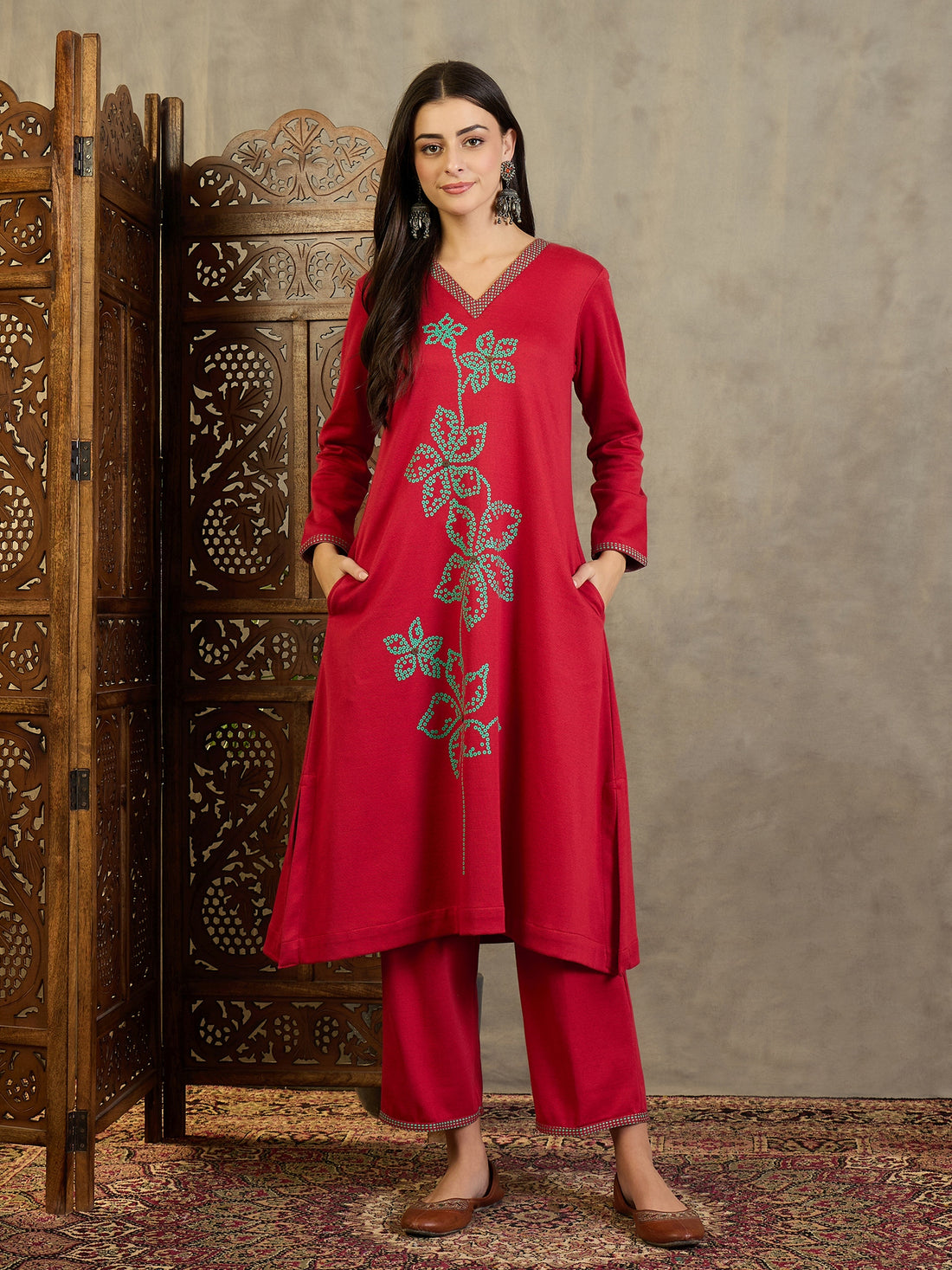 The Red Regal Kurta Set