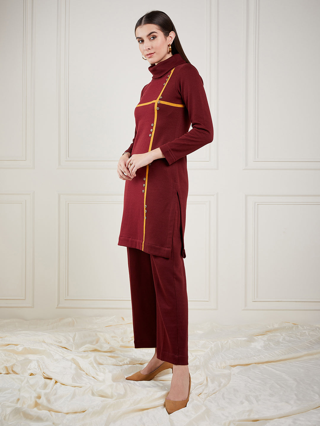 Maroon Linea Co-ord Set