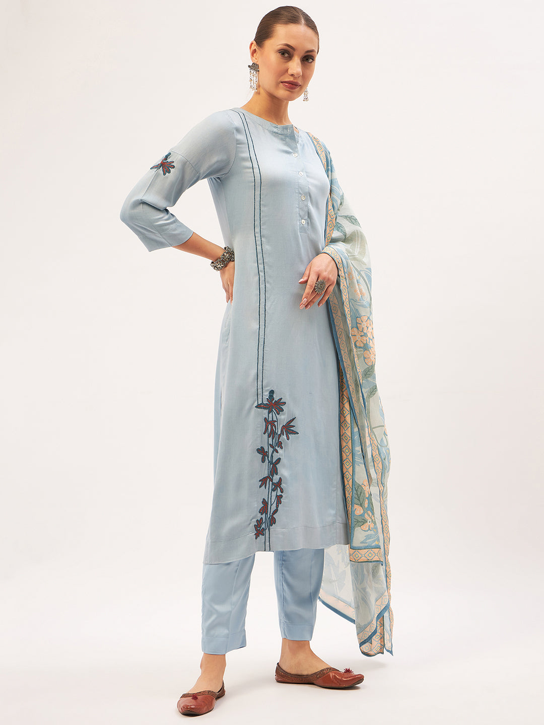 Sky Blue Kurta Set with Dupatta