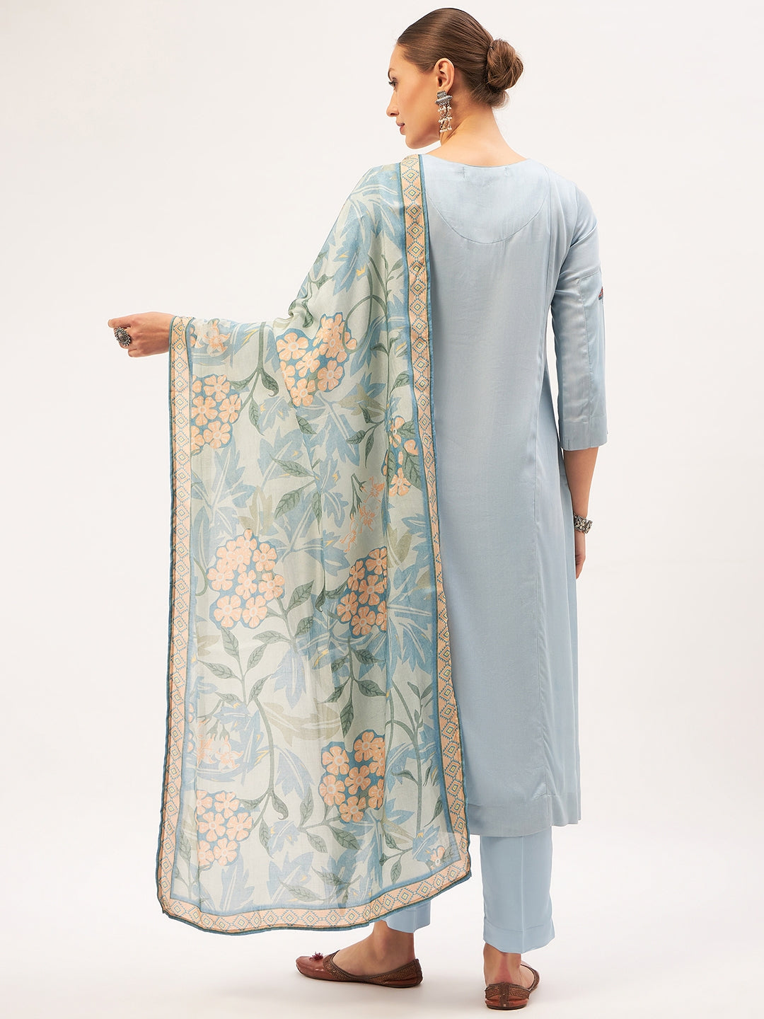 Sky Blue Kurta Set with Dupatta