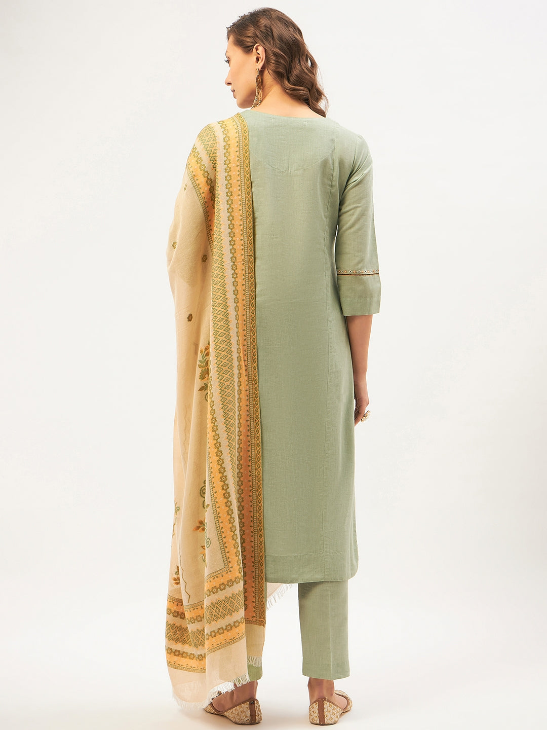 Pista Green Kurta Set With Dupatta