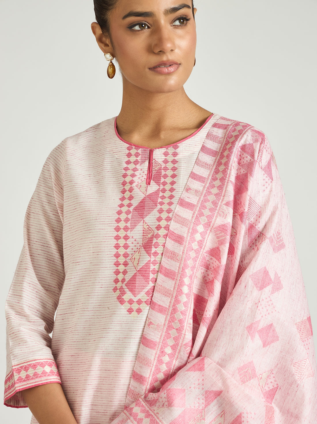 The Blush Geometry Kurta Set