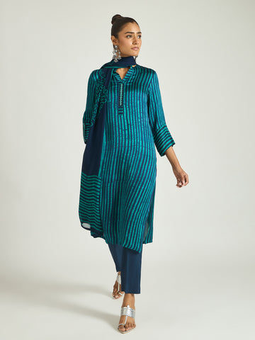 The Teal Stride Kurta Set